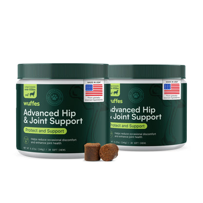 Wuffes Chewable Dog Hip & Joint Supplement - Glucosamine & Chondroitin Chews - Dog Joint Supplements & Vitamins - Extended Joint Care (Large Breed (Over 65 lbs), 60 Chews (Pack of 2)) WuffesBuy Supplements Australia