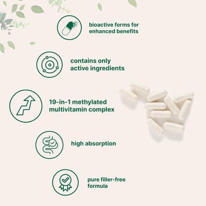 Micro Ingredients Pure Methylated Multivitamin, 240 Capsules | 19-in-1 Formula with Vitamins C, D, B12, Folate, Magnesium, Zinc & More | Micro IngredientsBuy Supplements Australia