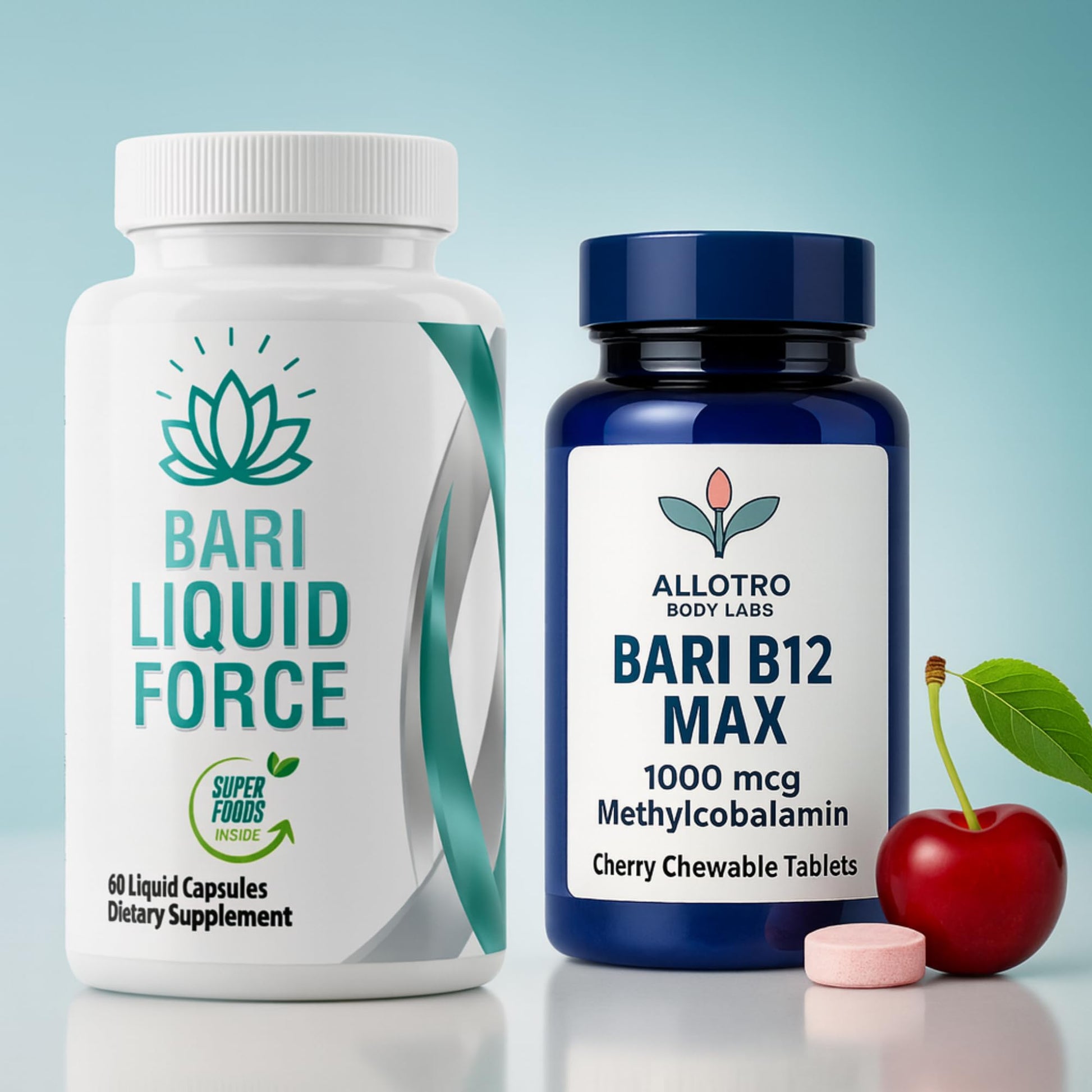 Bariatric Multivitamin and B12 Max Combo Pack | Liquid Filled Multivitamin with Antioxidants, Iron & Sublingual Methylcobalamin B12 for Post Bariatric Surgery, Gastric Sleeve, Bypass, SADI & Lap Band Allotro LabsBuy Supplements Australia
