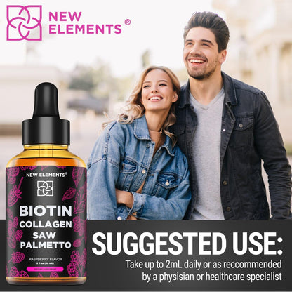 Liquid Biotin with Collagen & Saw Palmetto Extract for Women and Men | Hair Growth New ElementsBuy Supplements Australia