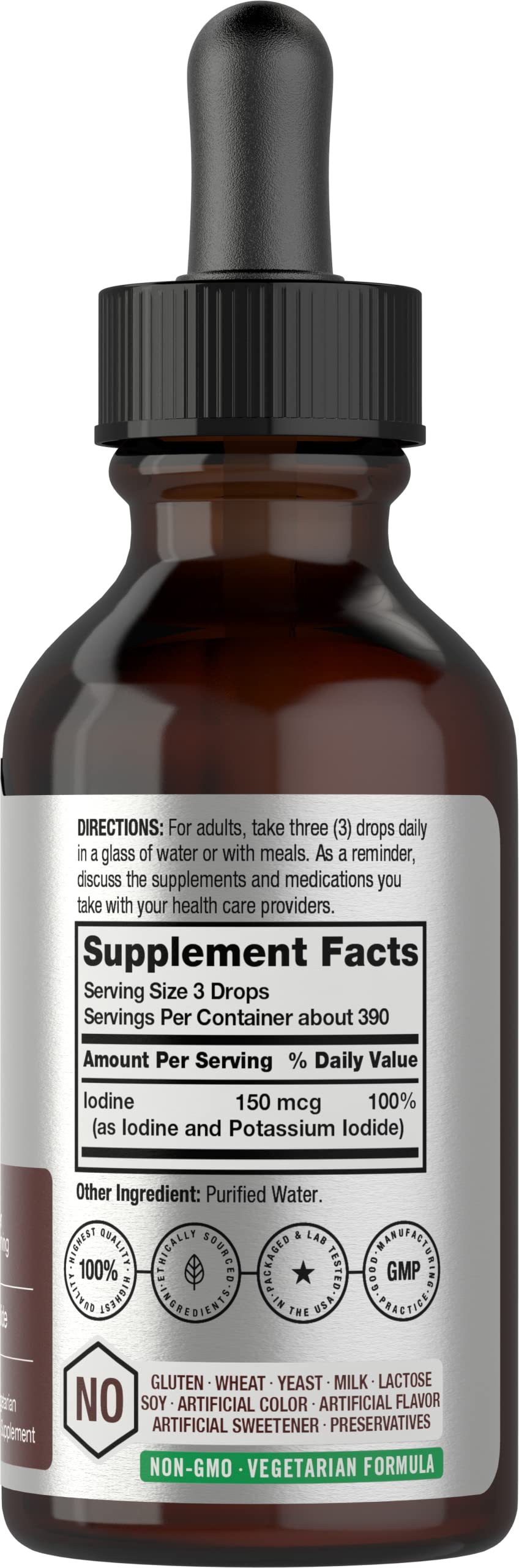 Liquid Iodine Solution Drops | 2 fl oz | 150 mcg | Iodine & Potassium Iodide Supplement HorbäachBuy Supplements Australia