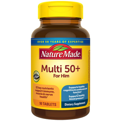 Nature Made Multivitamin for Men Over 50, Mens Multivitamins 50 Plus, Daily Nutritional Support, Nature Made Multi Vitamins Nature MadeBuy Supplements Australia