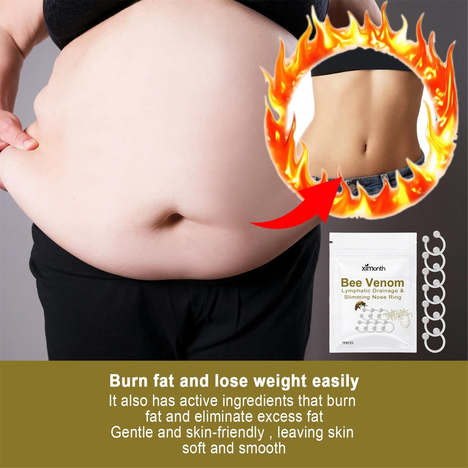 Bee Venom Slimming Nose Ring GGPM Bee Venom Lymphatic Drainage & Slimming Nose Ring Bee Venom GenericBuy Supplements Australia