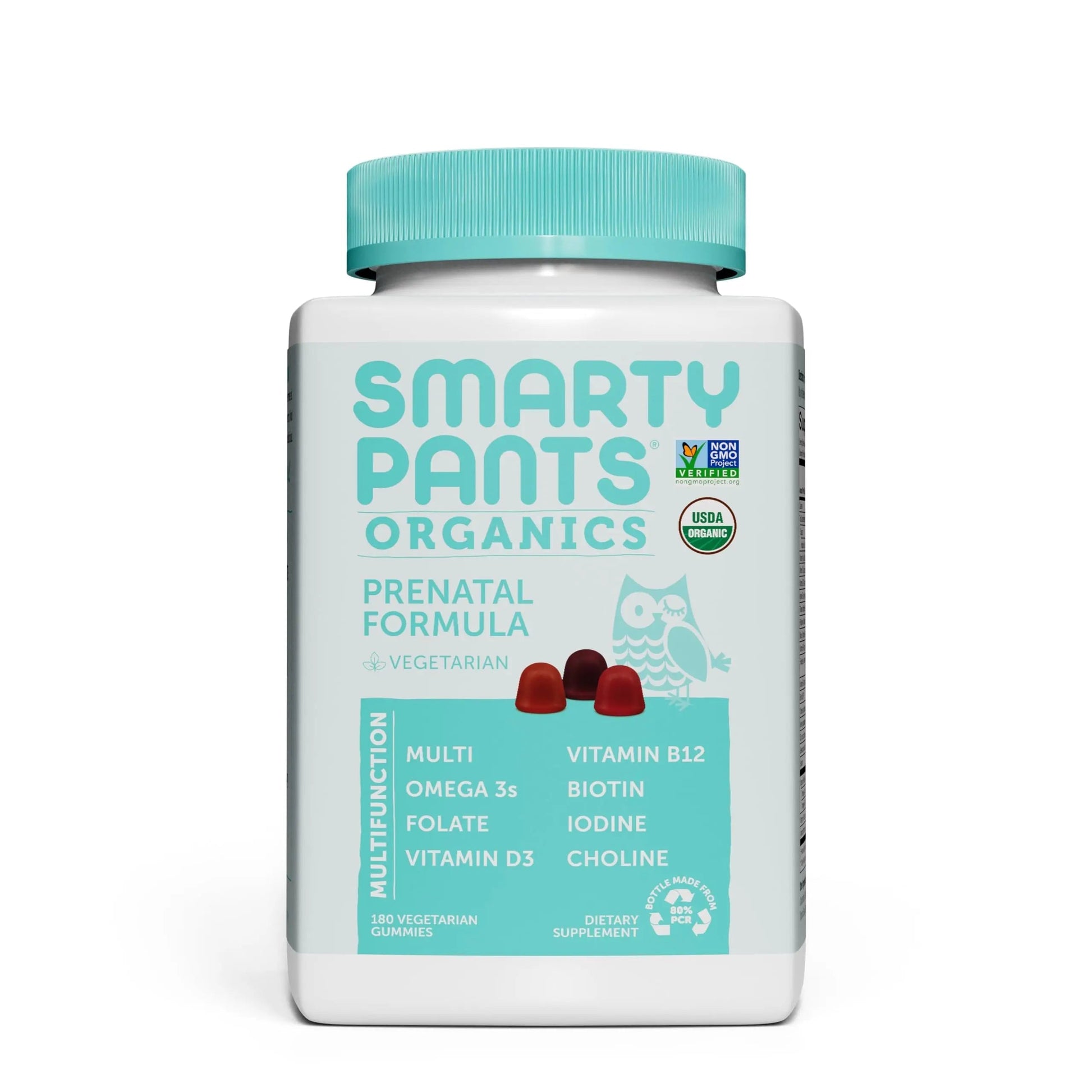 SmartyPants Organic Prenatal Vitamins for Women, Multivitamin Gummies: Biotin, Methylfolate, Omega 3 (ALA), Vitamin D3, C, Vitamin B12, B6, A, K2 & Zinc SmartyPants