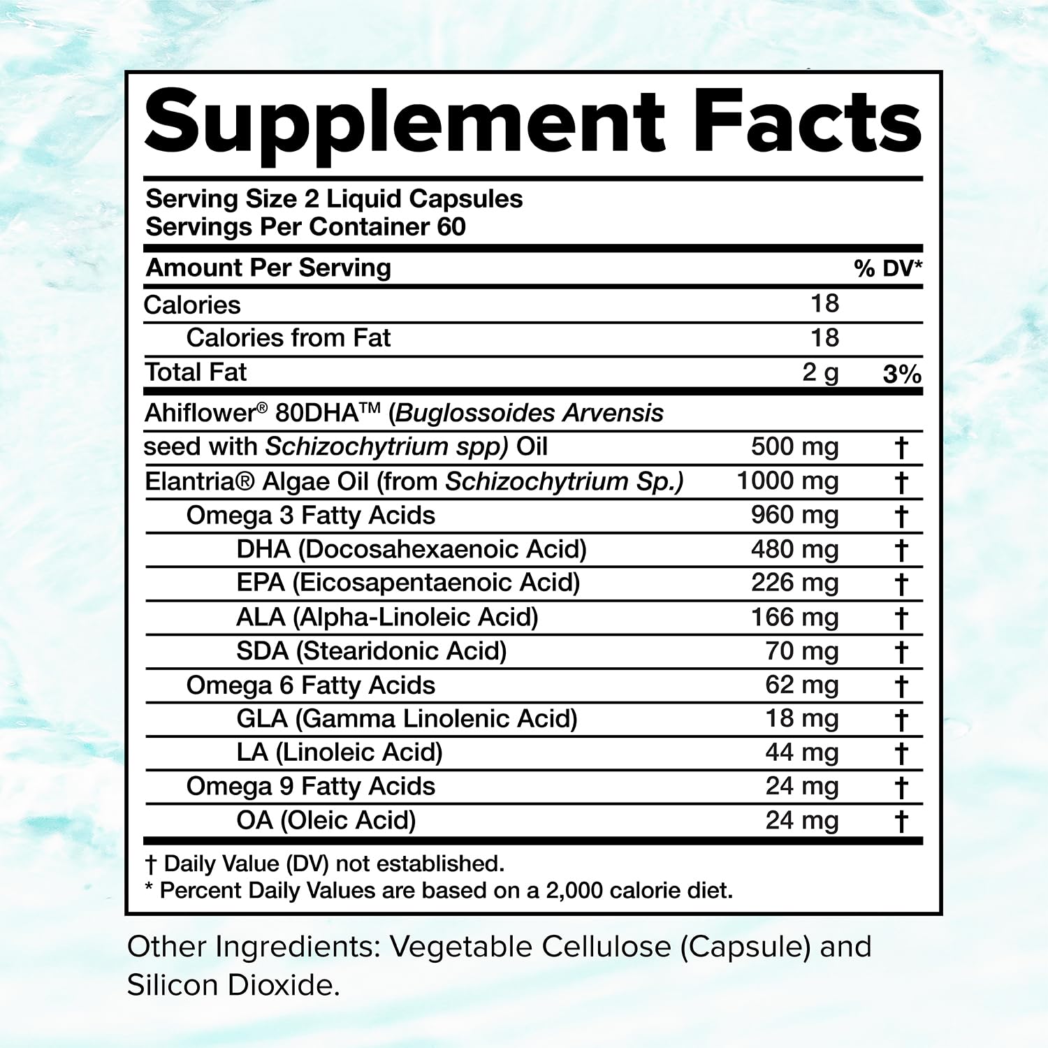 Complement Vegan Omega 3 Supplement- 960mg Omega-3 Fatty Acids, DHA, EPA, SDA, ALA Supplement - Immune Support- 60 Servings, 120 Liquid Capsules ComplementBuy Supplements Australia