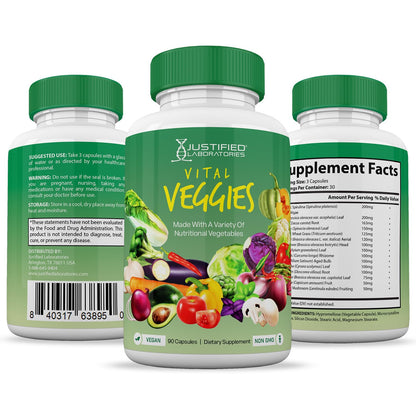 (20 Pack) Vital Fruits and Veggies Supplement Whole Food Red & Green Superfoods Justified LaboratoriesBuy Supplements Australia