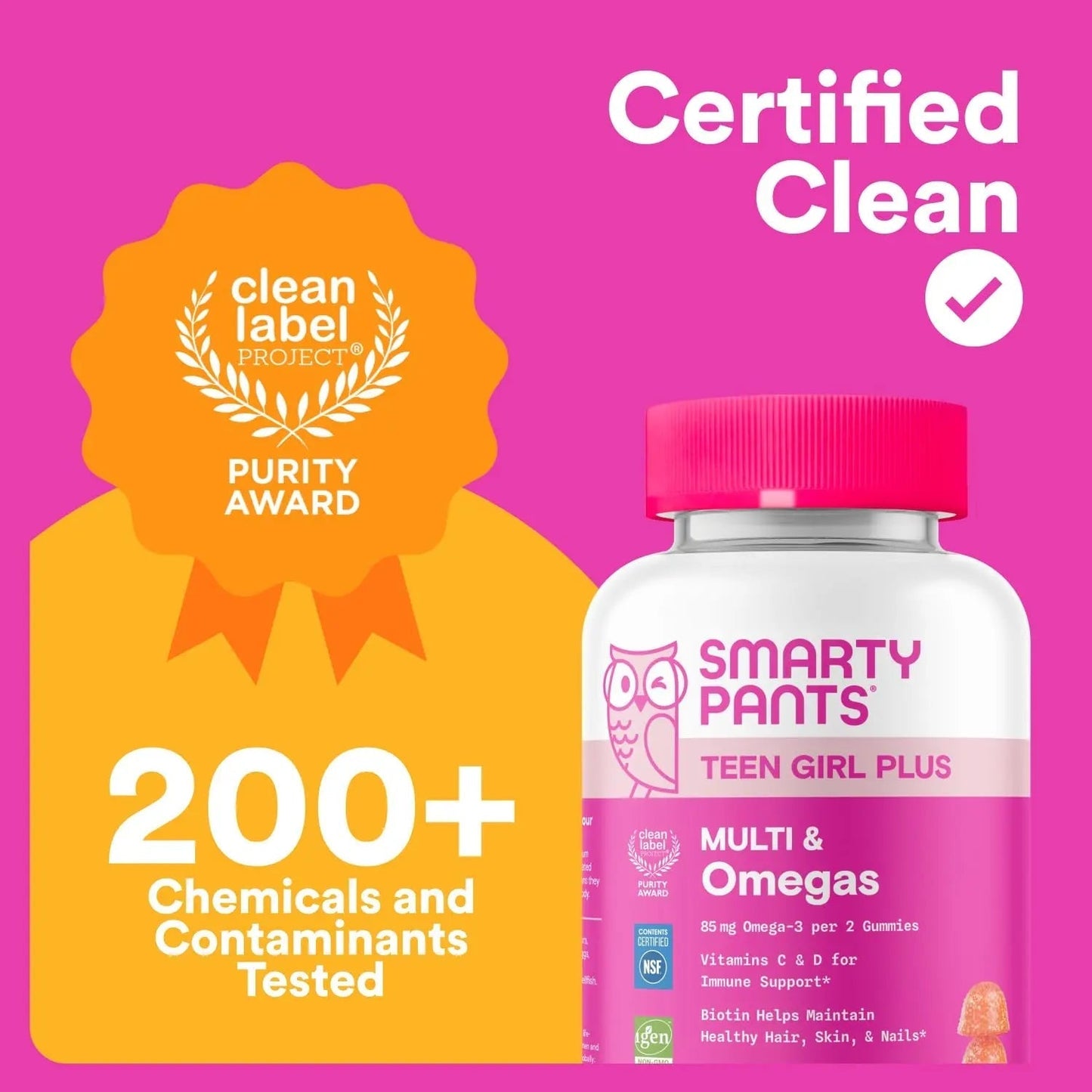 SmartyPants Teen Girl Multivitamin Gummies - Improved Formula: Omega 3 (DHA/EPA), Vitamin C, D3, B12, Vitamin A, K & Zinc SmartyPantsBuy Supplements Australia