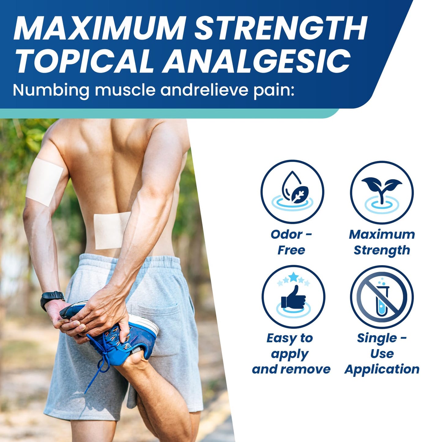 Sumifun 4% Lidocaine Patches,Maximum Strength Pain Relieving Patch Back, Shoulder, Joints, Knee Pain Relief and Muscle Soreness - 8 Hour Pain Relief (39 Count(Pack of 1)) SumifunBuy Supplements Australia