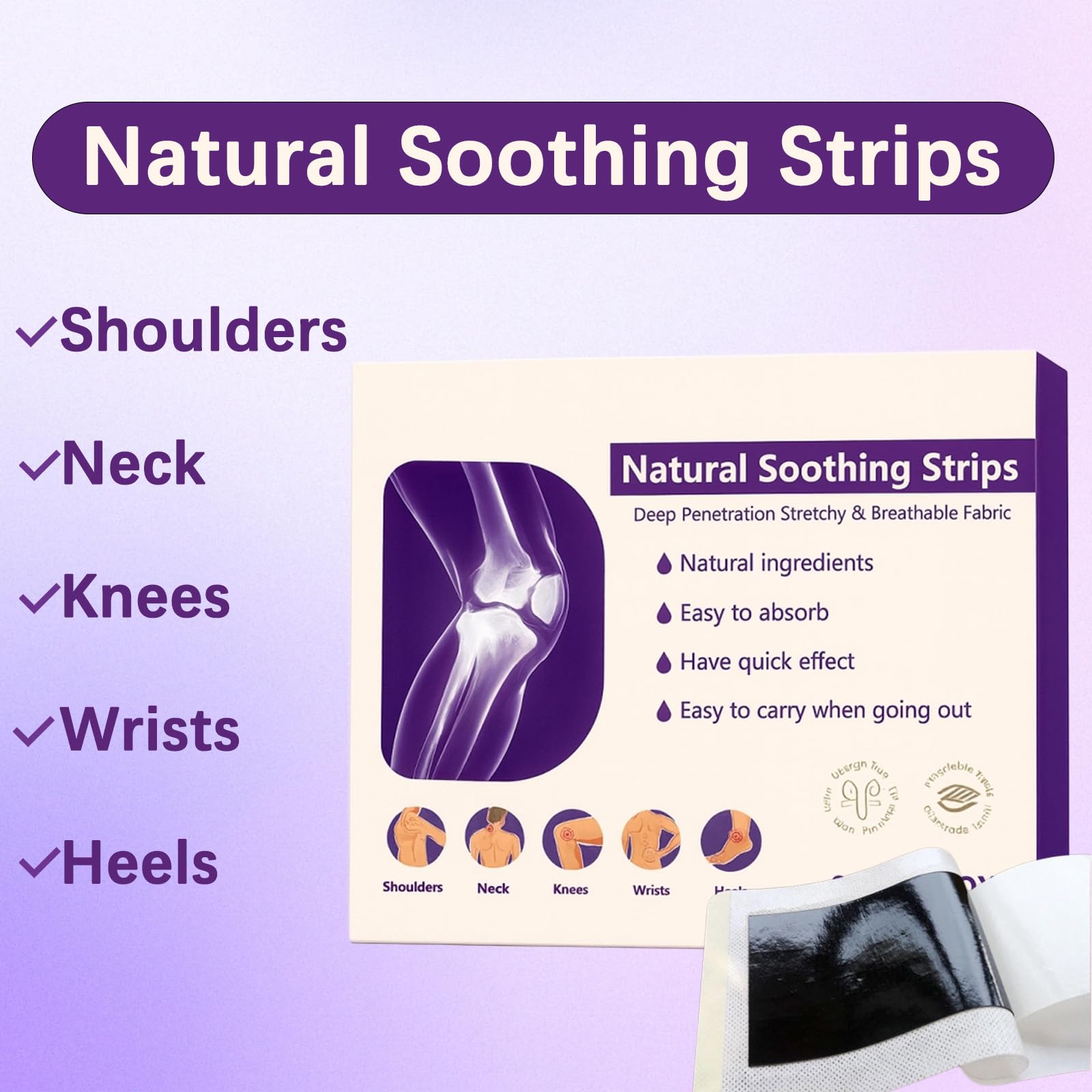 Soothing Joint Patches – Natural Herbal Comfort Pads for Knees, Shoulders, Back & Neck, Stretchy Breathable Fabric, Joint & Muscle Soreness, Long Lasting Soothing Strips, 8 Pcs/Box (2PCS) GenericBuy Supplements Australia