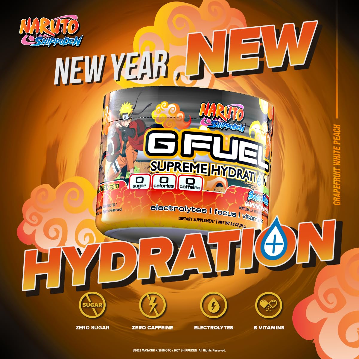 G Fuel Naruto Sage Mode Electrolytes Powder, Water Mix for Hydration, Energy and Focus G fuelBuy Supplements Australia