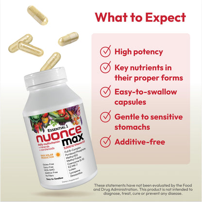 ANDREW LESSMAN Essential-1 nuonce max Multivitamin 3000 IU Vitamin D3 360 Small Capsules. 100 mcg Methyl B12 ANDREW LESSMANBuy Supplements Australia