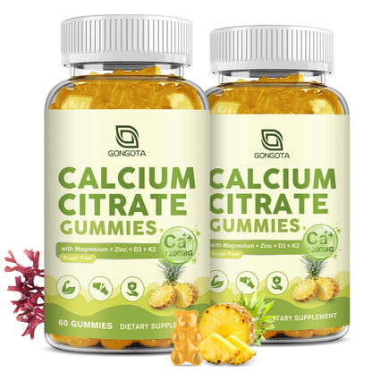 Calcium Citrate Gummies for Women, 1200mg Calcium Citrate Magnesium with Vitamin C D3 K2, Absorption Calcium Supplements for Bone, Muscle, Immune, Sugar Free (120Count) GONGOTABuy Supplements Australia