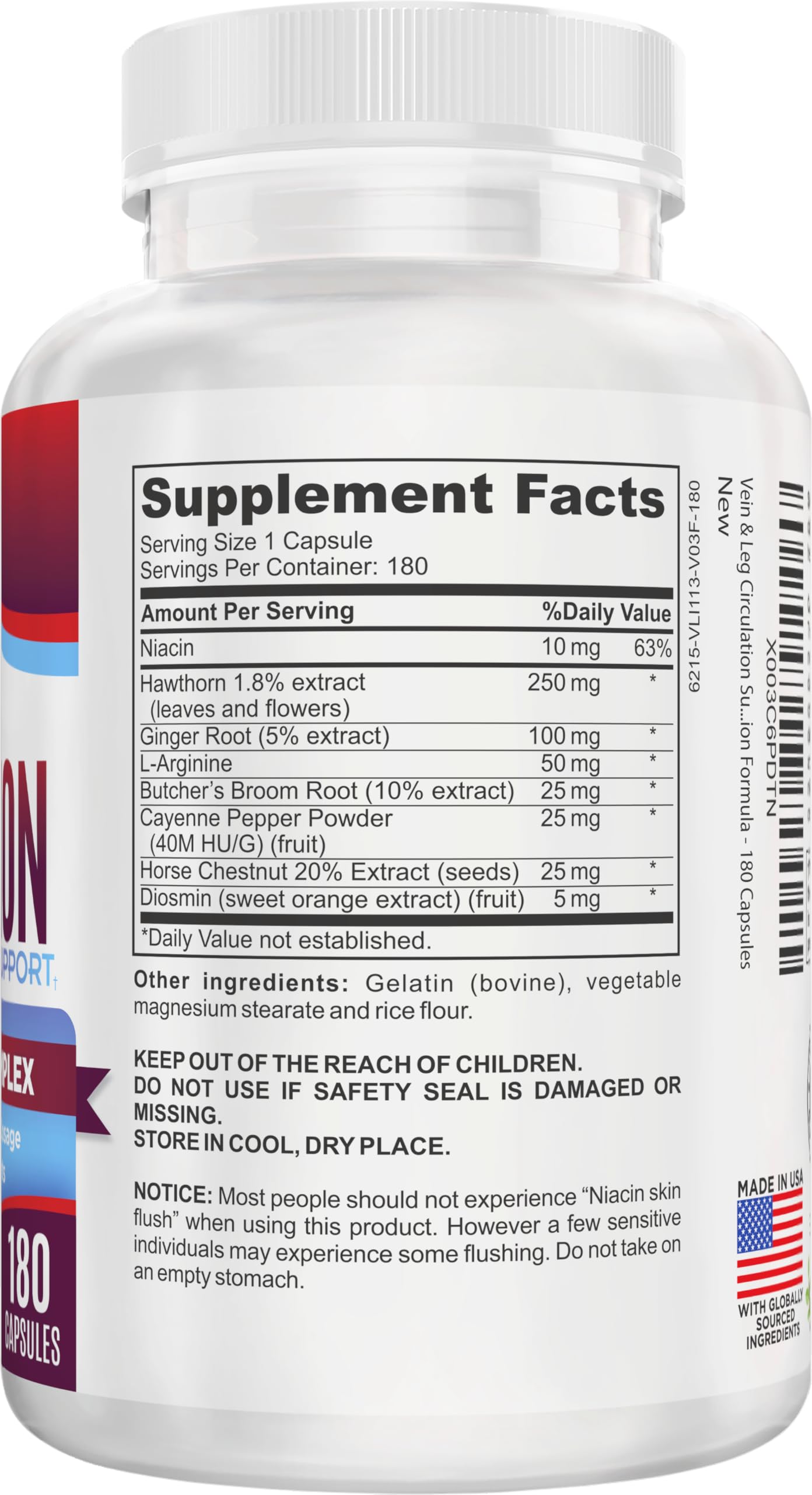Vein & Leg Circulation (2-Month) Support Supplement with 8 Active Ingredients in 1 Formula | Leg + Vein | Blood Circulation Support Supplements | 60-Day Bulk Supply | 180 Capsules Elevate Recovery SupplementsBuy Supplements Australia
