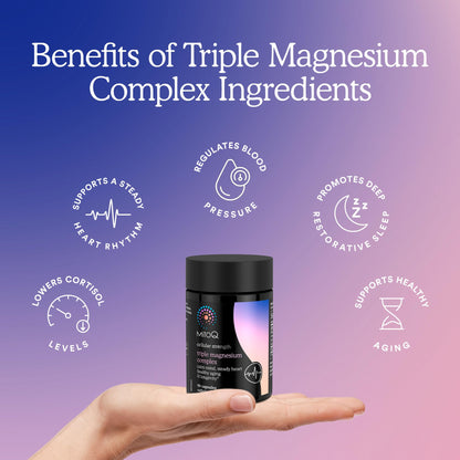 MitoQ Triple Magnesium Complex | Magnesium Glycinate, Taurinate, Oxide with GABA for Heart Health, Stress Management, & Deeper Sleep | High Absorption | 90 Capsules MitoQBuy Supplements Australia