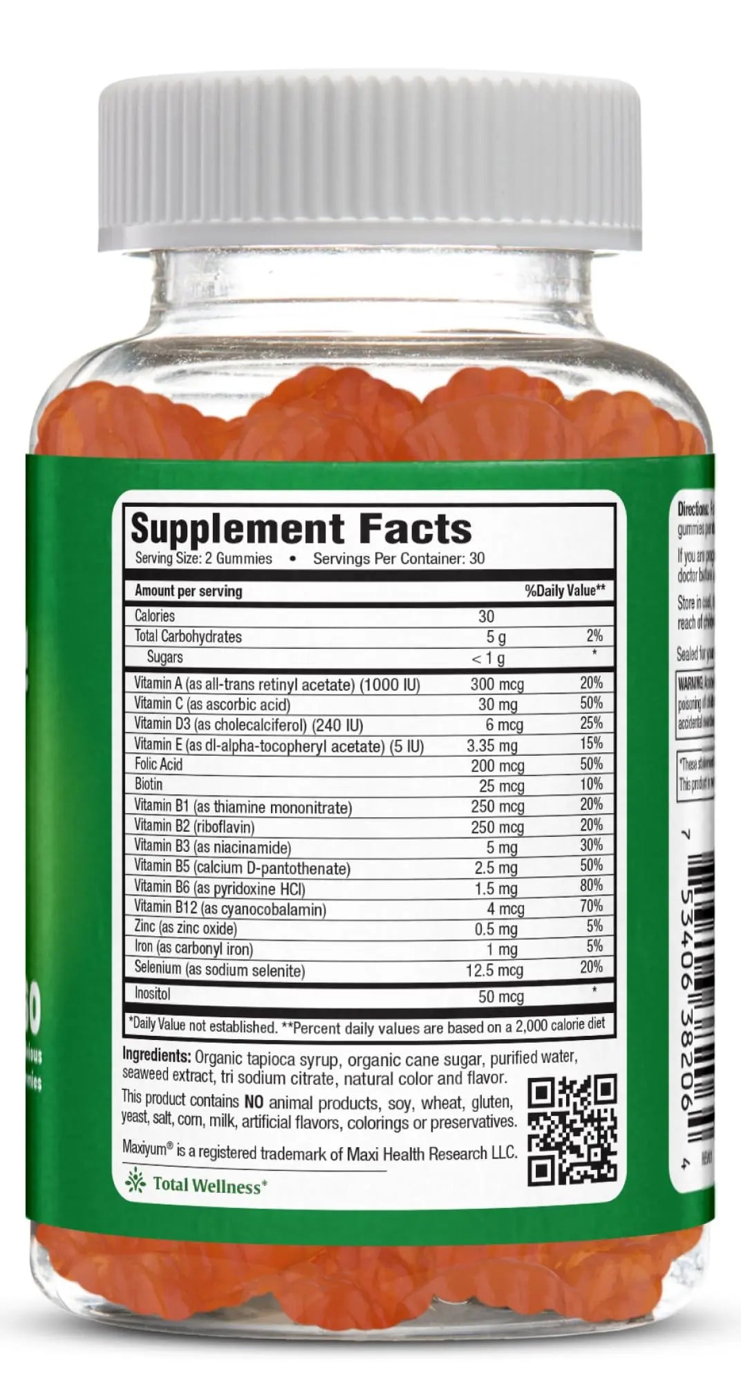 Maxi Health Multivitamin Gummies Vitamins for Adults & Kids - Cherry Flavored Gummy Multivitamins - 60 Vitamin Gummies for Women and Men Maxi Health