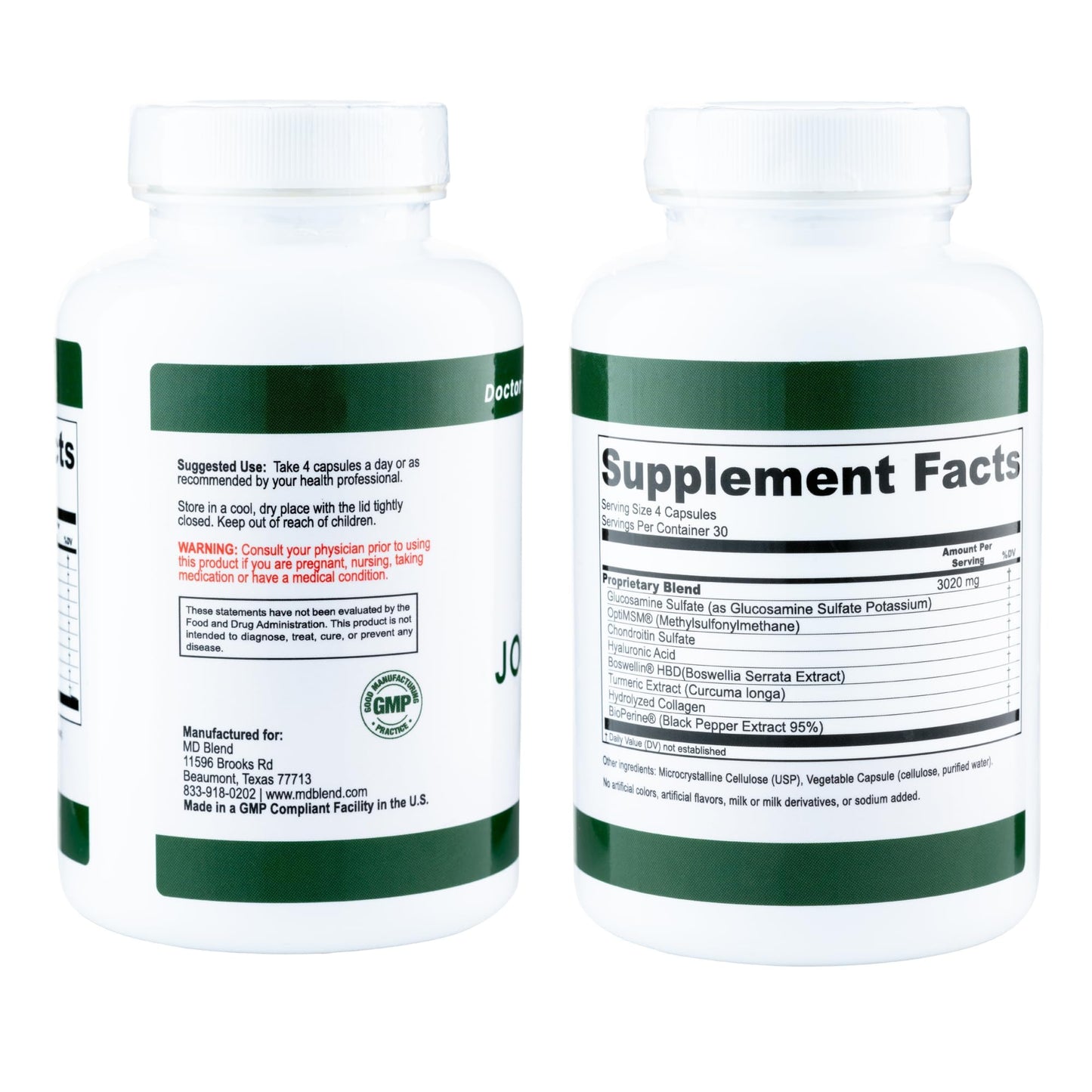 M.D. Blend Wellness Bundle with joint health supplement (120 capsules) & lightweight face hydrating hyaluronic acid serum (30 ml) featuring an airless pump, daily wellness skincare + joint support duo M.D. BlendBuy Supplements Australia