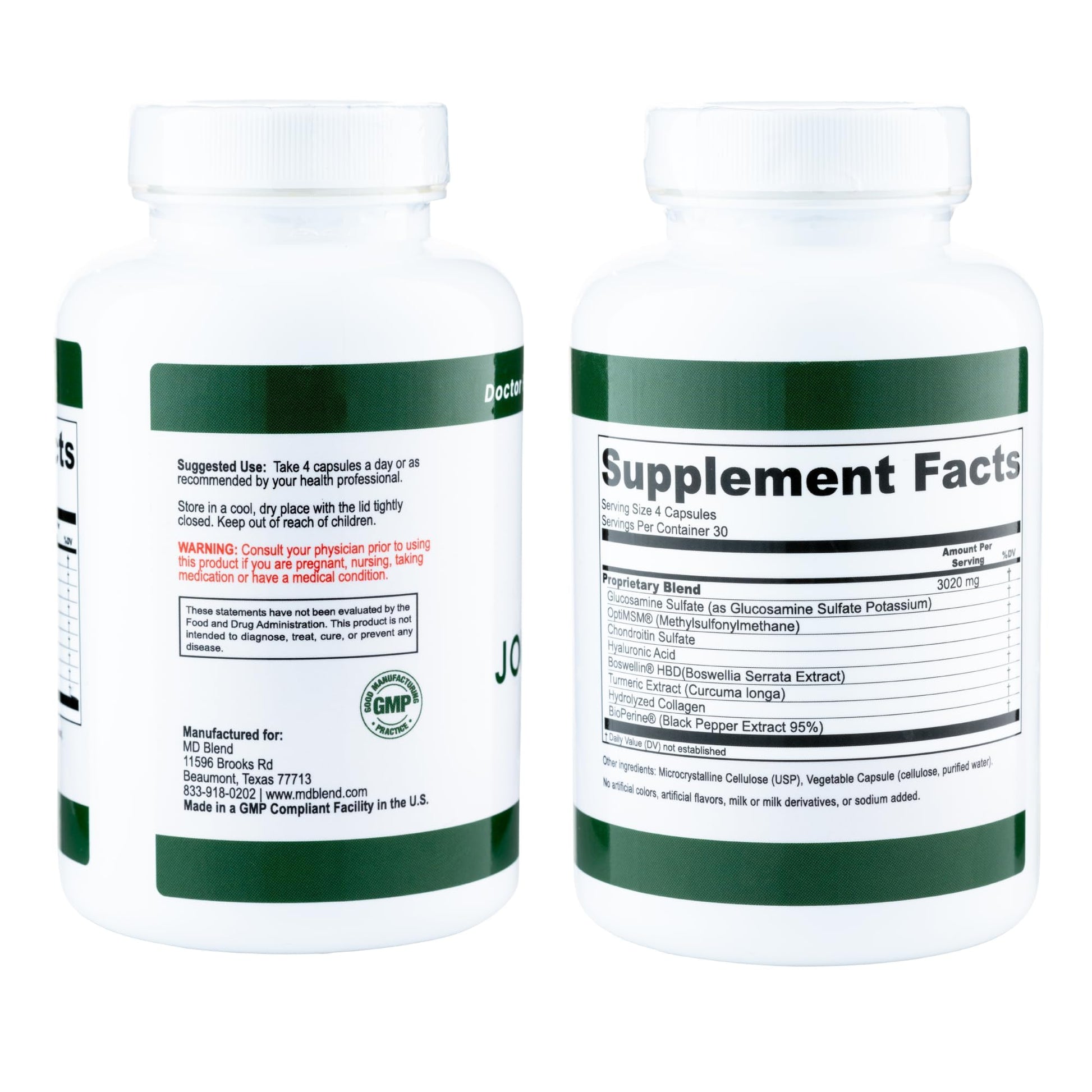 M.D. Blend Wellness Bundle with joint health supplement (120 capsules) & lightweight face hydrating hyaluronic acid serum (30 ml) featuring an airless pump, daily wellness skincare + joint support duo M.D. BlendBuy Supplements Australia