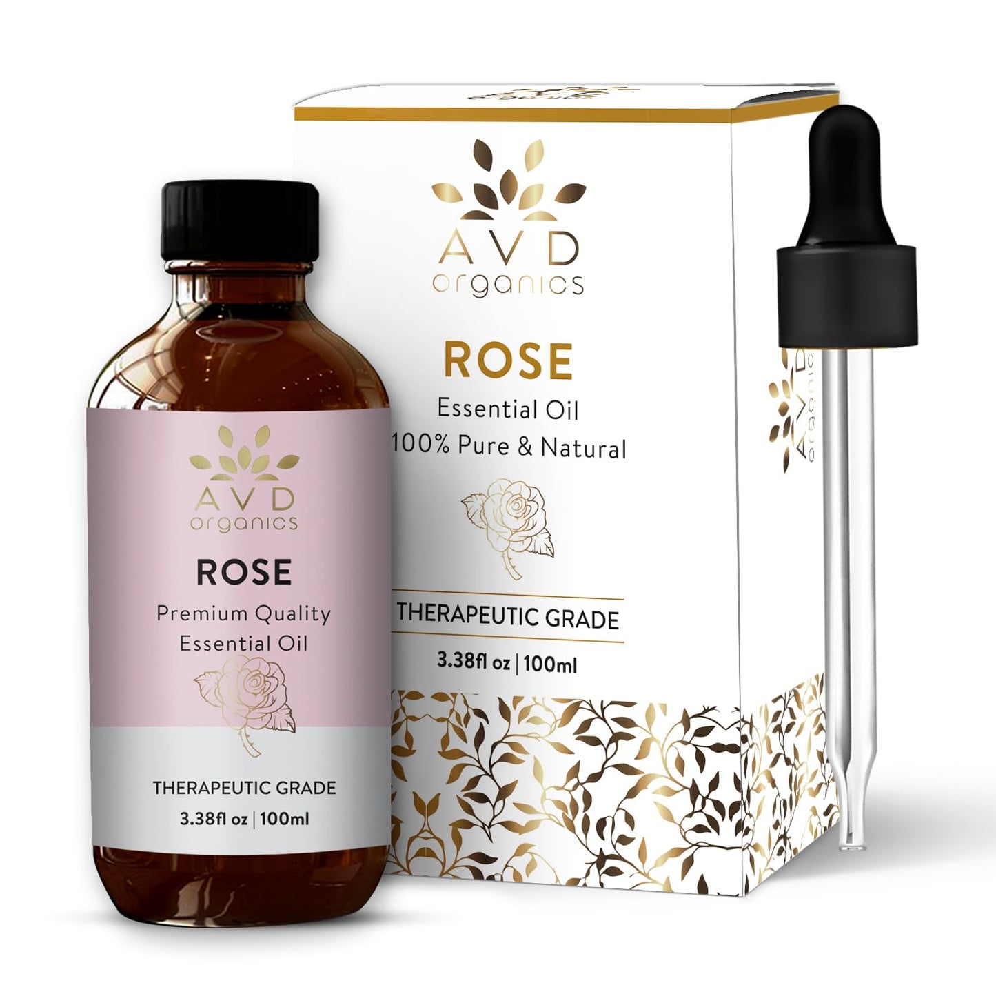 AVD Organics Rose Essential Oil for Diffuser - Premium Quality Therapeutic Grade Rose Oil AVD ORGANICSBuy Supplements Australia