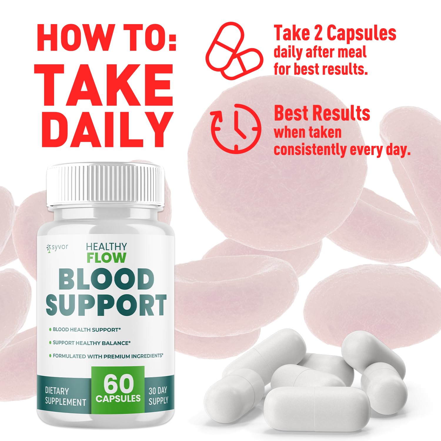 (2 Pack) Healthy Flow Blood Support Capsules, Official Healthy Flow Blood Support Pills with All Natural Ingredients, Advanced Formula Supplement with Premium Vitamins for Men & Women (120 Capsules) SyvorBuy Supplements Australia