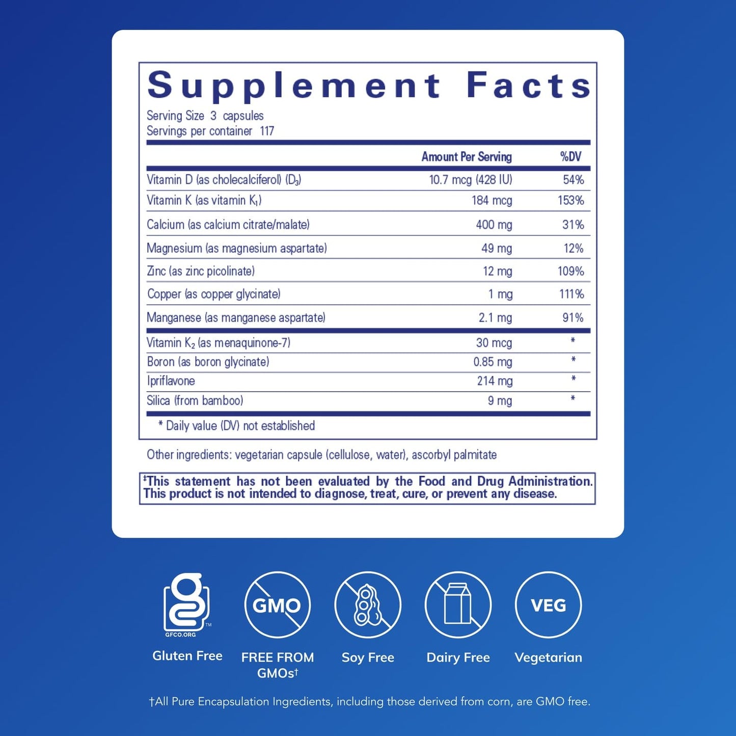Pure Encapsulations +Cal+ with Ipriflavon | Mineral, Vitamin, and Herbal Supplement to Promote Skeletal Strength | 351 Capsules Pure EncapsulationsBuy Supplements Australia