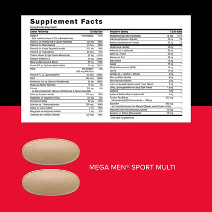 Mega Men Sport Vitapak Program, Convenient Complete Nutrition, 4 Products in 1 Packet, Athletic Performance, Energy, Recovery GNC