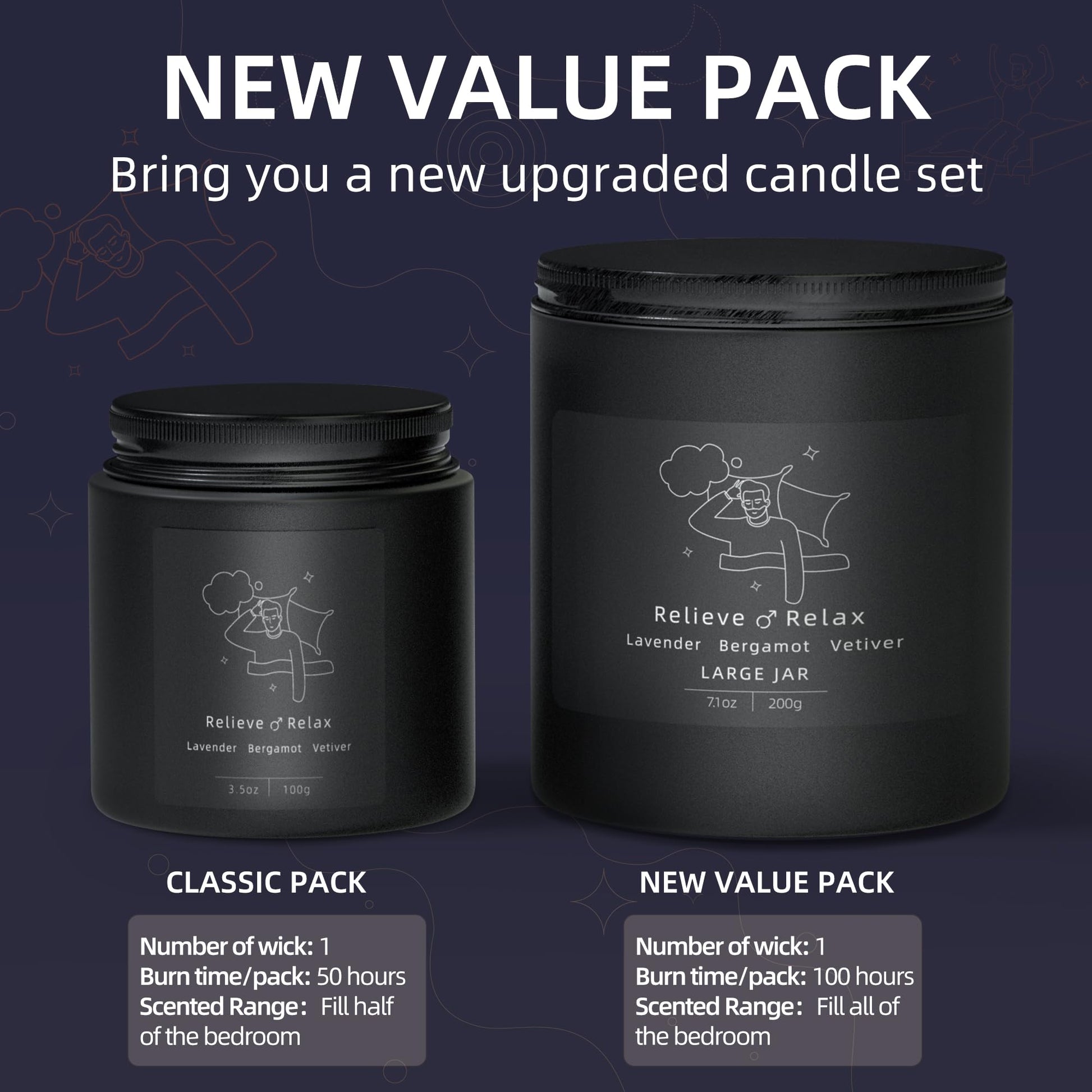 TRINIDa Large Sleep Scented Candles, Black Jar Natural Soy Candles for Home Scented, Candle Gift TRINIDaBuy Supplements Australia