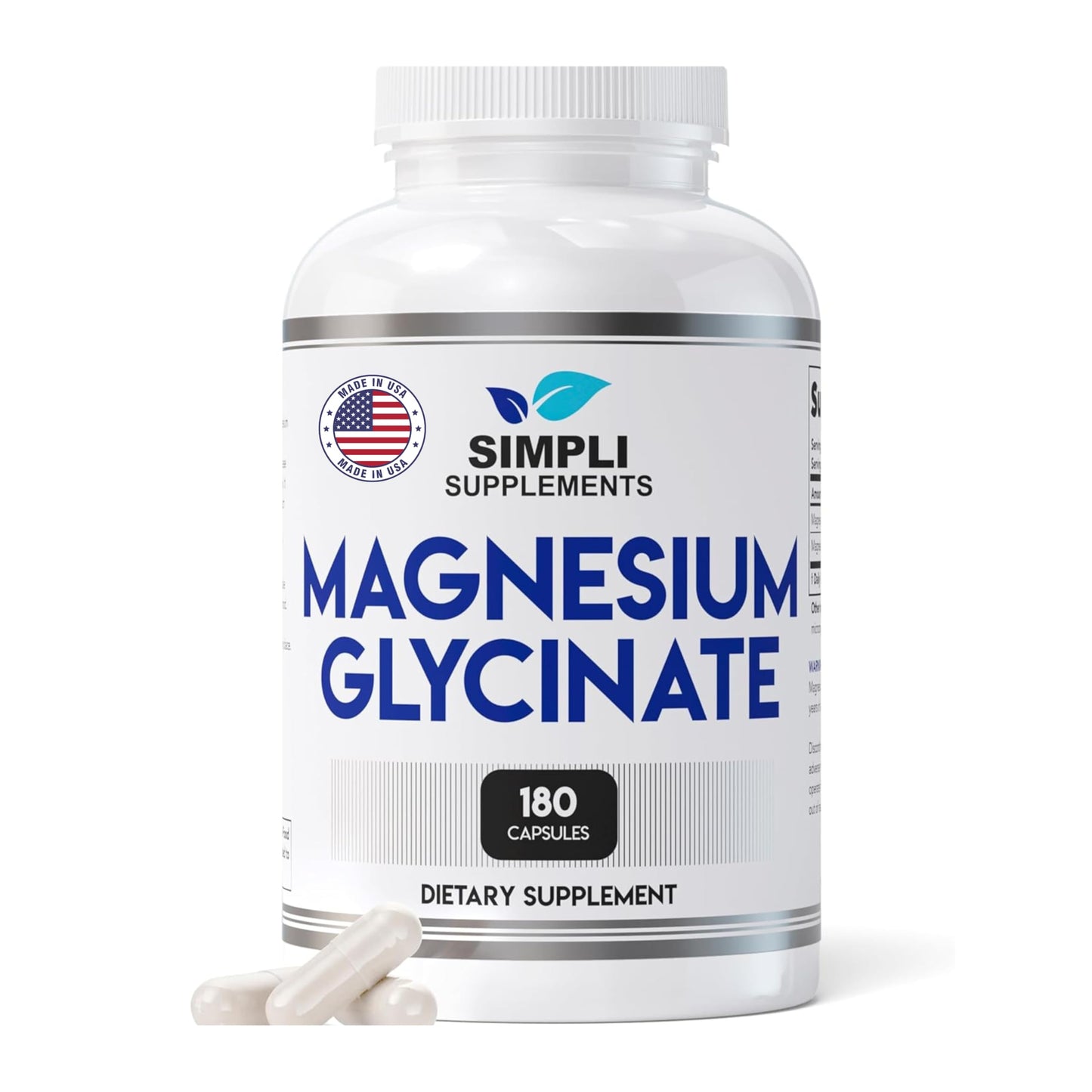 Magnesium Glycinate 400mg per Serving – High Absorption – Gentle on Stomach – Supports Sleep, Relaxation, Muscle, Bone & Immune Health – Non-GMO, Vegan, 180 Capsules Simpli SupplementsBuy Supplements Australia
