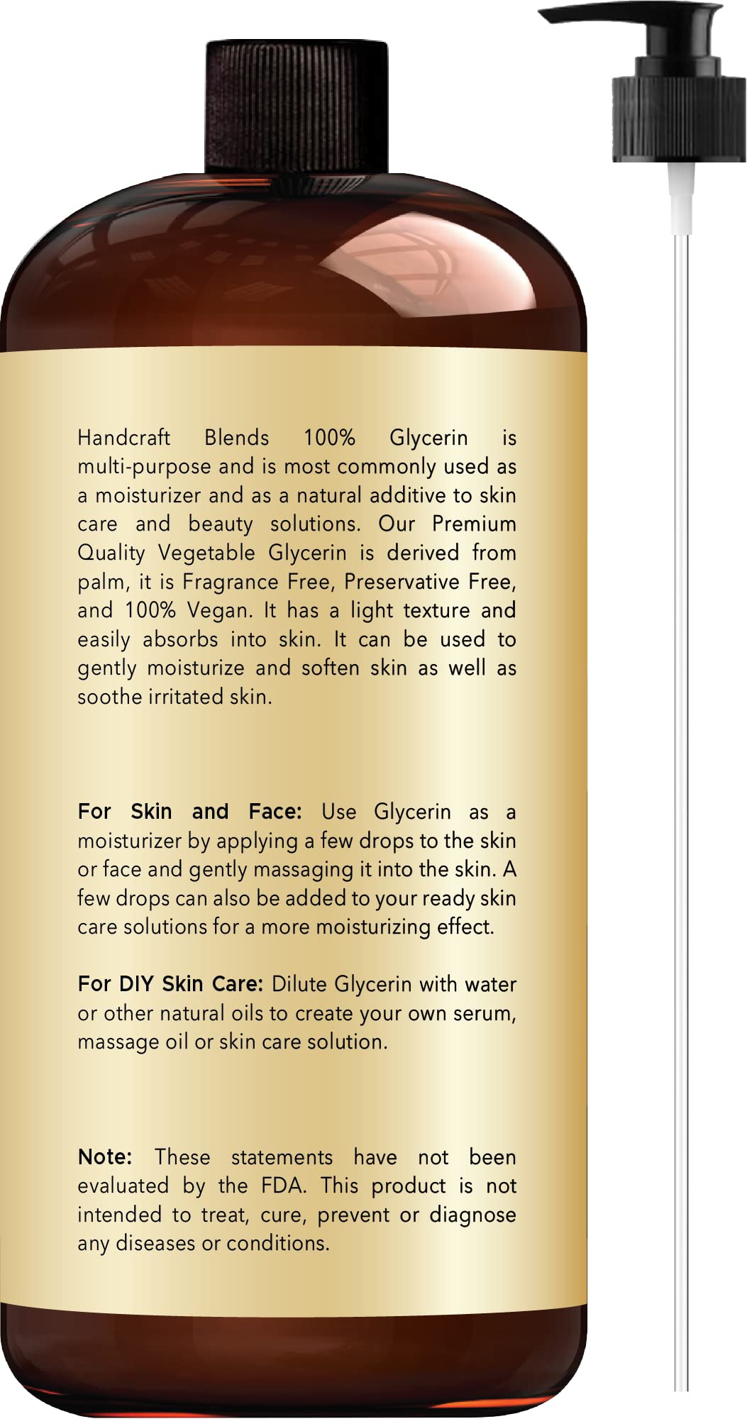 Handcraft Blends Vegetable Glycerin for Skin and Hair 28 oz - Pure Vegetable Glycerin Liquid Handcraft BlendsBuy Supplements Australia