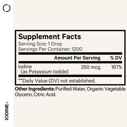 Codeage USDA Certified Organic Iodine Drops - 250 Mcg Per Serving - 1+ Year Supply - Liquid Iodide Supplement - Pure, Clear Iodine - Vegan Potassium Iodine Liquid Drop - 2 fl oz CodeageBuy Supplements Australia
