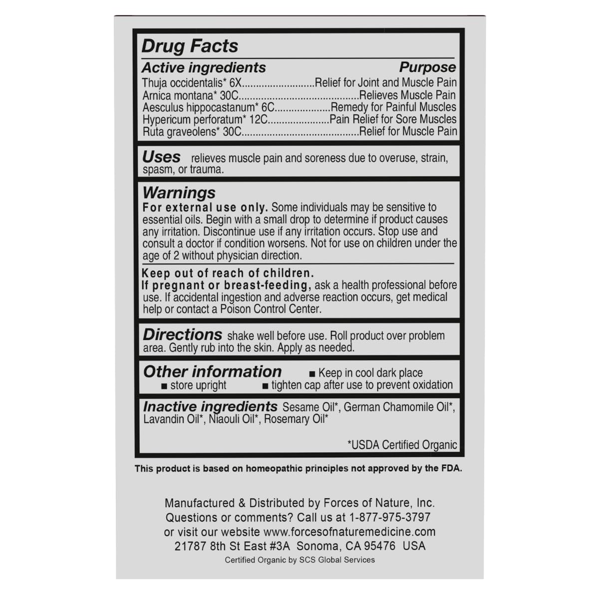 Forces of Nature - Natural, Organic Muscle Pain Relief (4ml) (Packaging May Vary) Forces of NatureBuy Supplements Australia