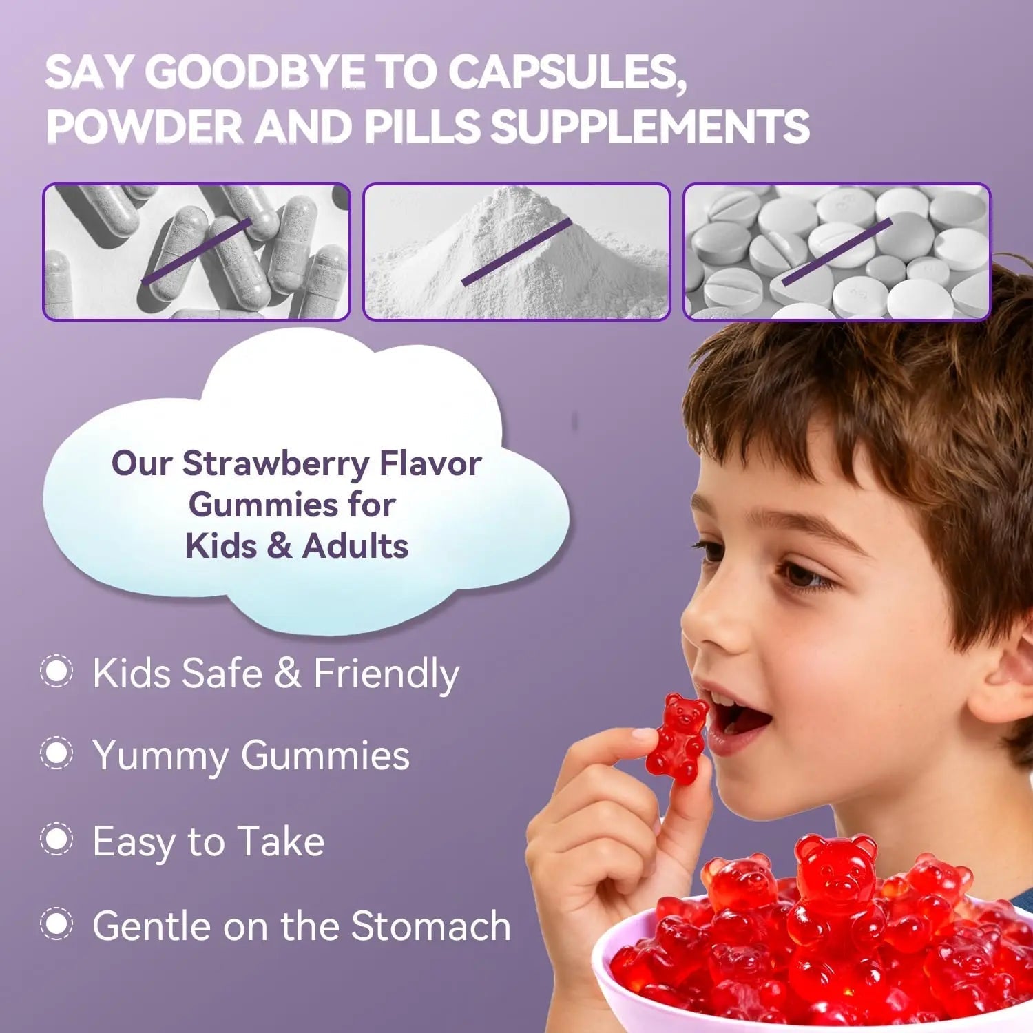 Crasye Saffron Gummies for Kids 100% Pure Organic Saffron Extract Sugar Free Saffron Supplements Gummy for Children Calm Mood & Focus - 60 Gummies Crasye