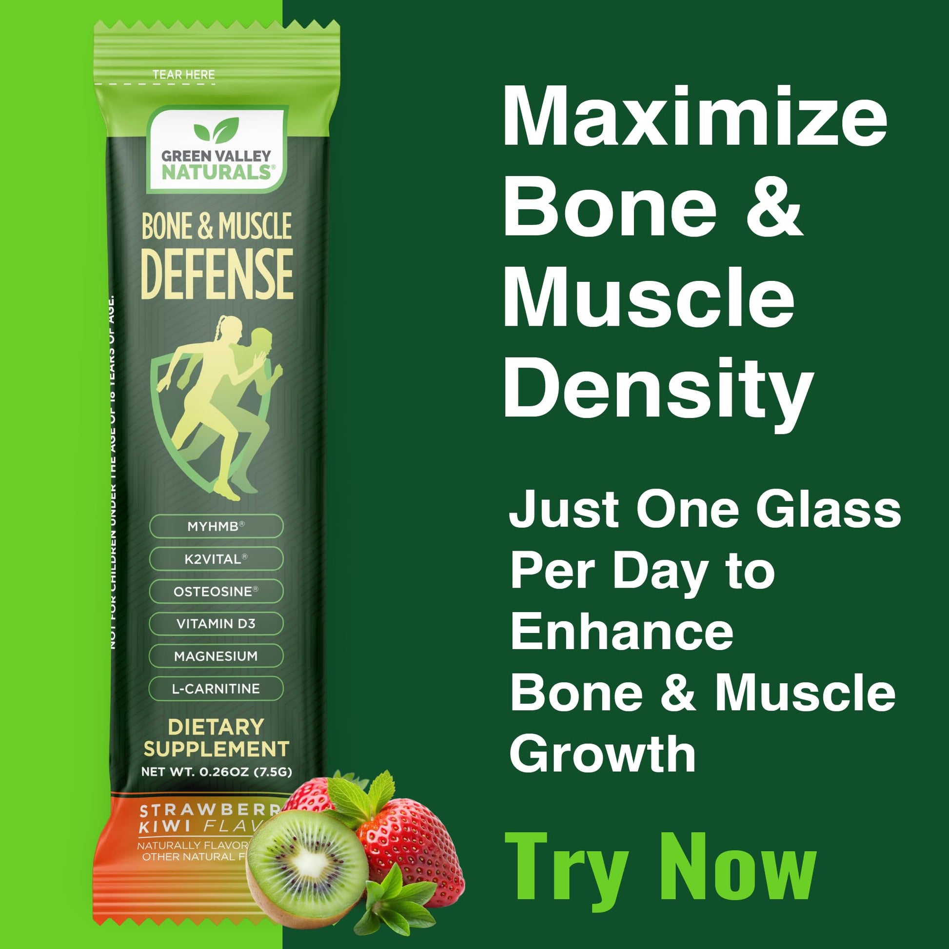 Bone & Muscle Defense Stick Pack | HMB + Leucine Amino Blend for Muscle Support | Protein Growth & Strength Formula for Women & Men | Fertility & Energy Support | Convenient On-the-Go Supplement GREEN VALLEY NATURALSBuy Supplements Australia