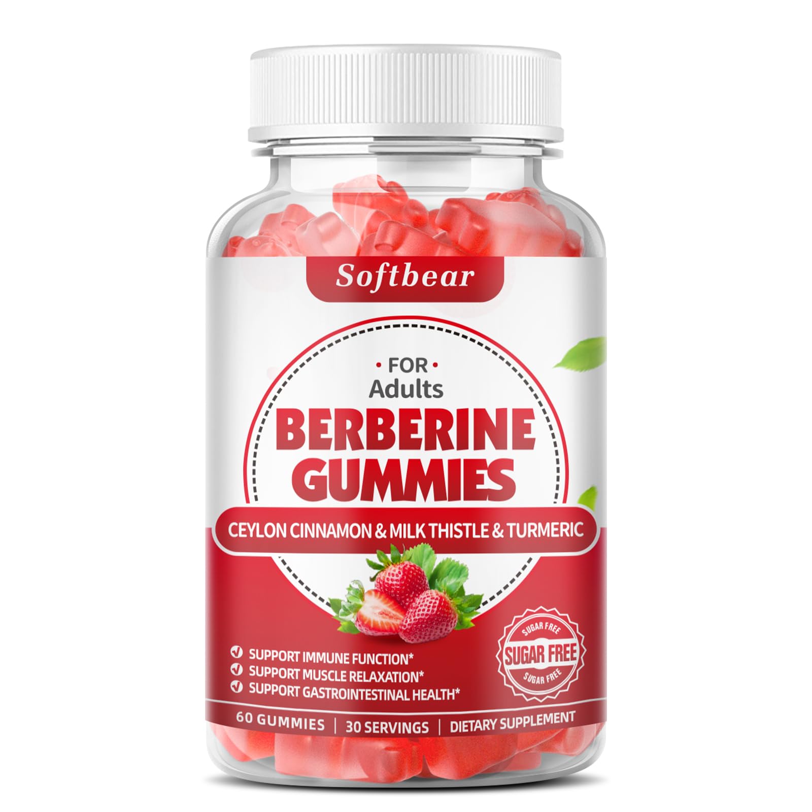 softbear Berberine with Ceylon Cinnamon Gummies-99% Purity Berberine HCL Supplements softbearBuy Supplements Australia