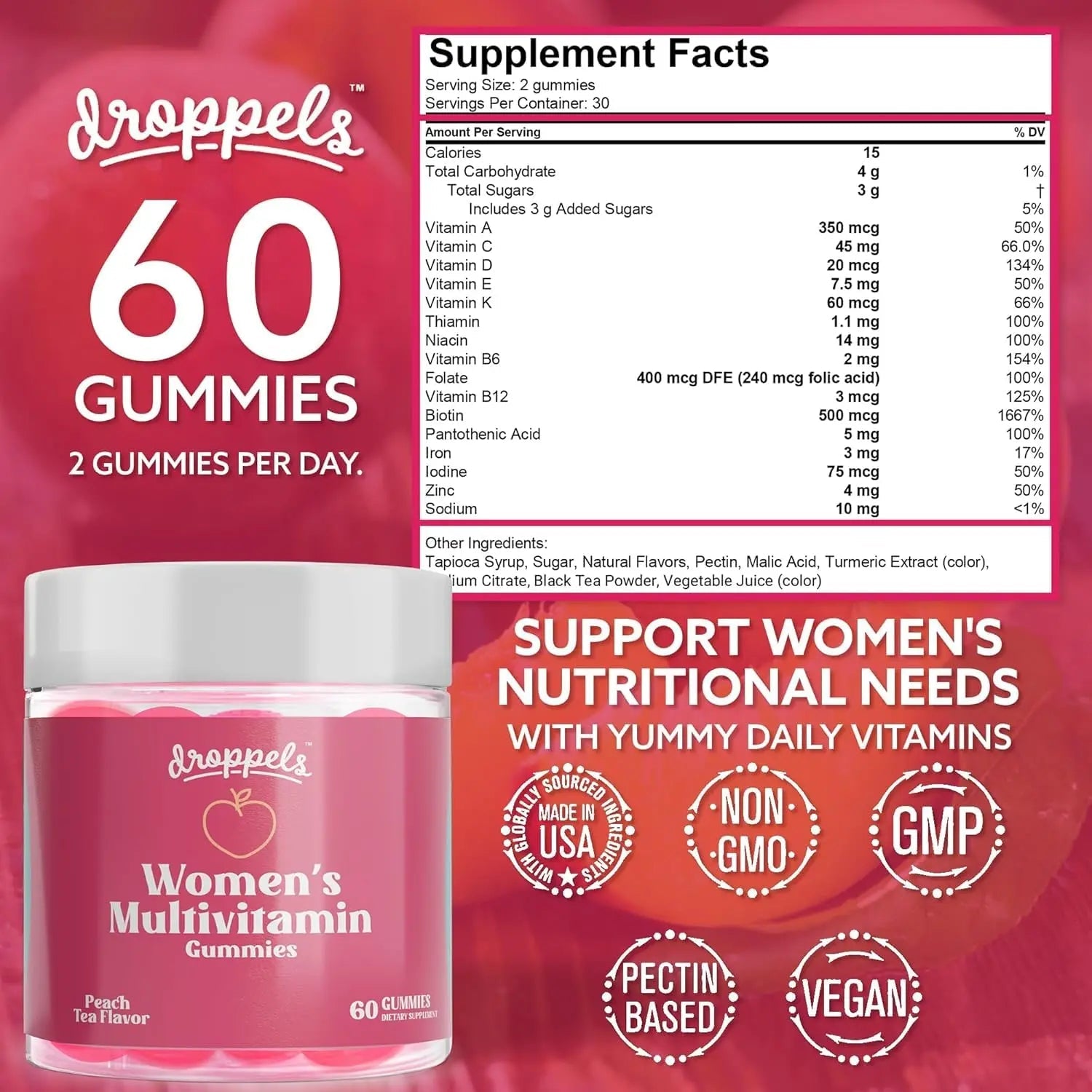Droppels His & Hers Bundle: Men's & Women's Multivitamin Gummies | Vegan, Non-GMO, Pectin-Based | BlackBerry & Peach Tea Flavors DroppelsBuy Supplements Australia