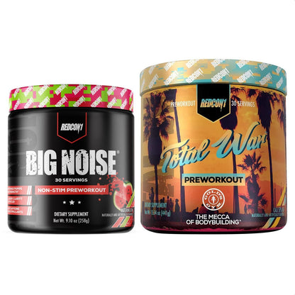 REDCON1 Total War Preworkout (Cali Splash) & Big Noise Non-Stim Preworkout Powder 