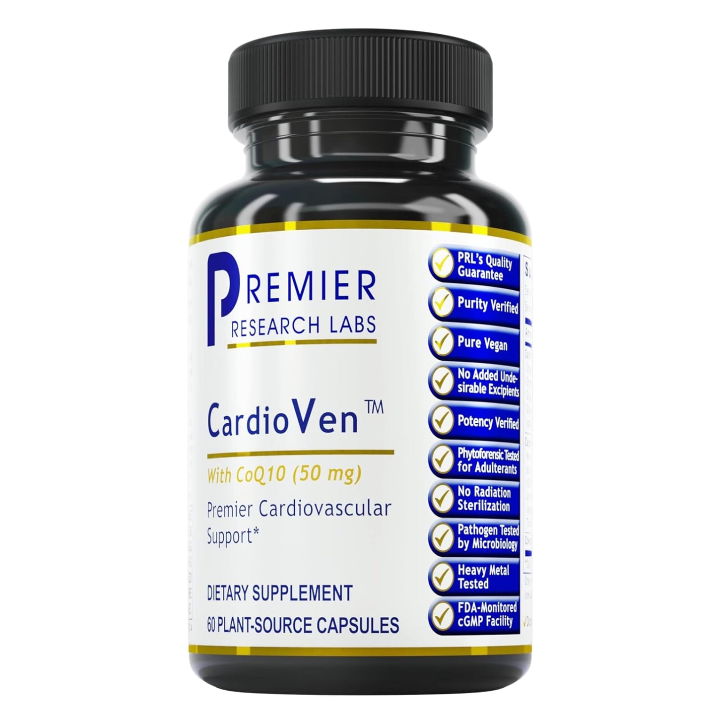 Premier Research Labs CardioVen - CoQ10, Coenzyme Q10, Co Q 10 Supplement 50mg, Ubiquinol with Chlorella, Tocotrienol & Cayenne Pepper for Heart Health, Antioxidant Support - 60 Vegetarian Capsules Premier Research LabsBuy Supplements Australia