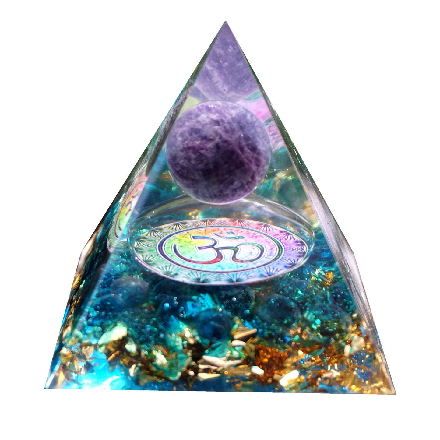 Besorgone Orgonite Pyramid for Positive Energy Amethyst Sphere Chakra Orgone with Blue Quartz BesorgoneBuy Supplements Australia