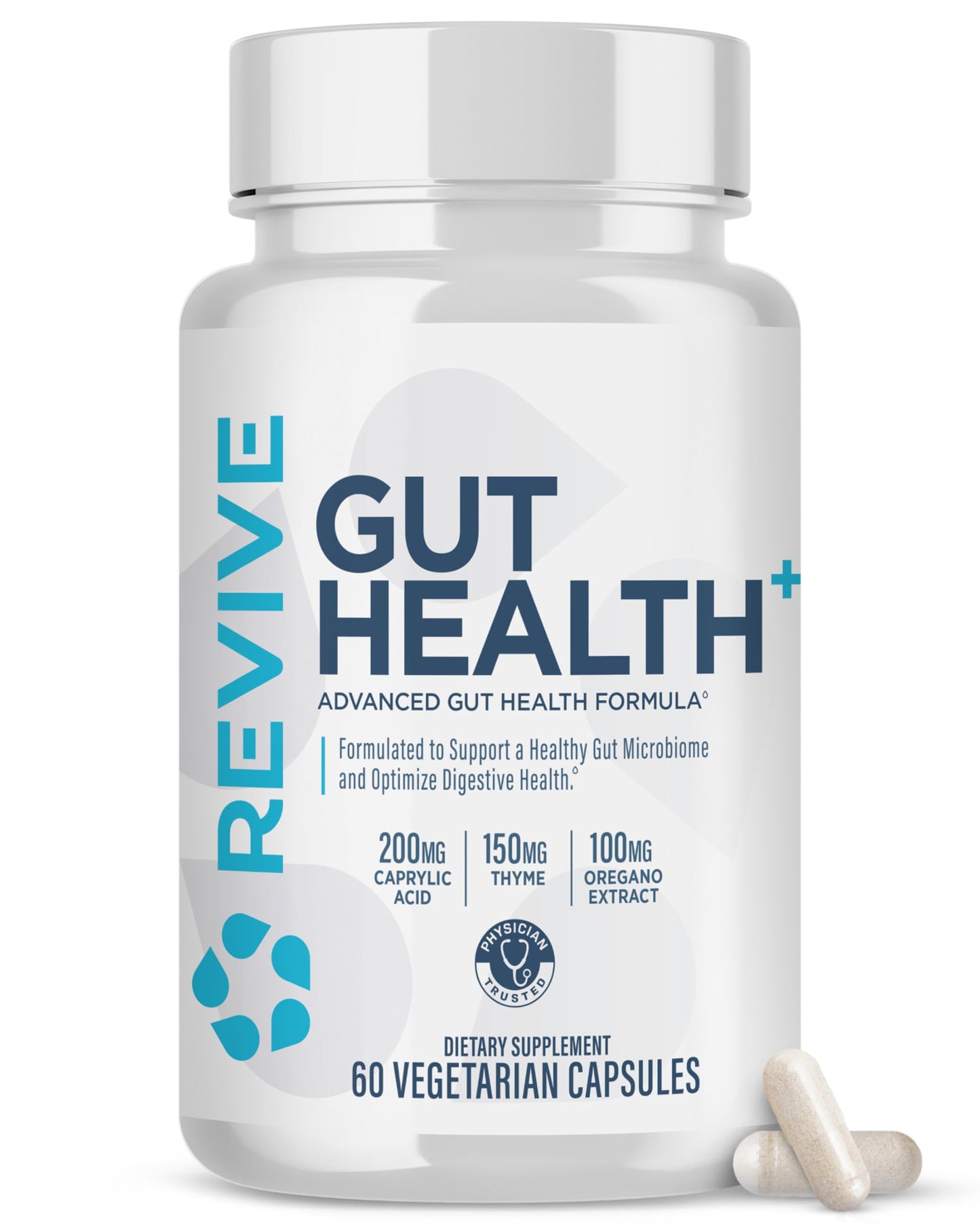 Revive MD Gut Health Supplements for Men & Women - Daily Gut Repair & Digestive Health Support Formula with Thyme, Oregano & Milk Thistle
