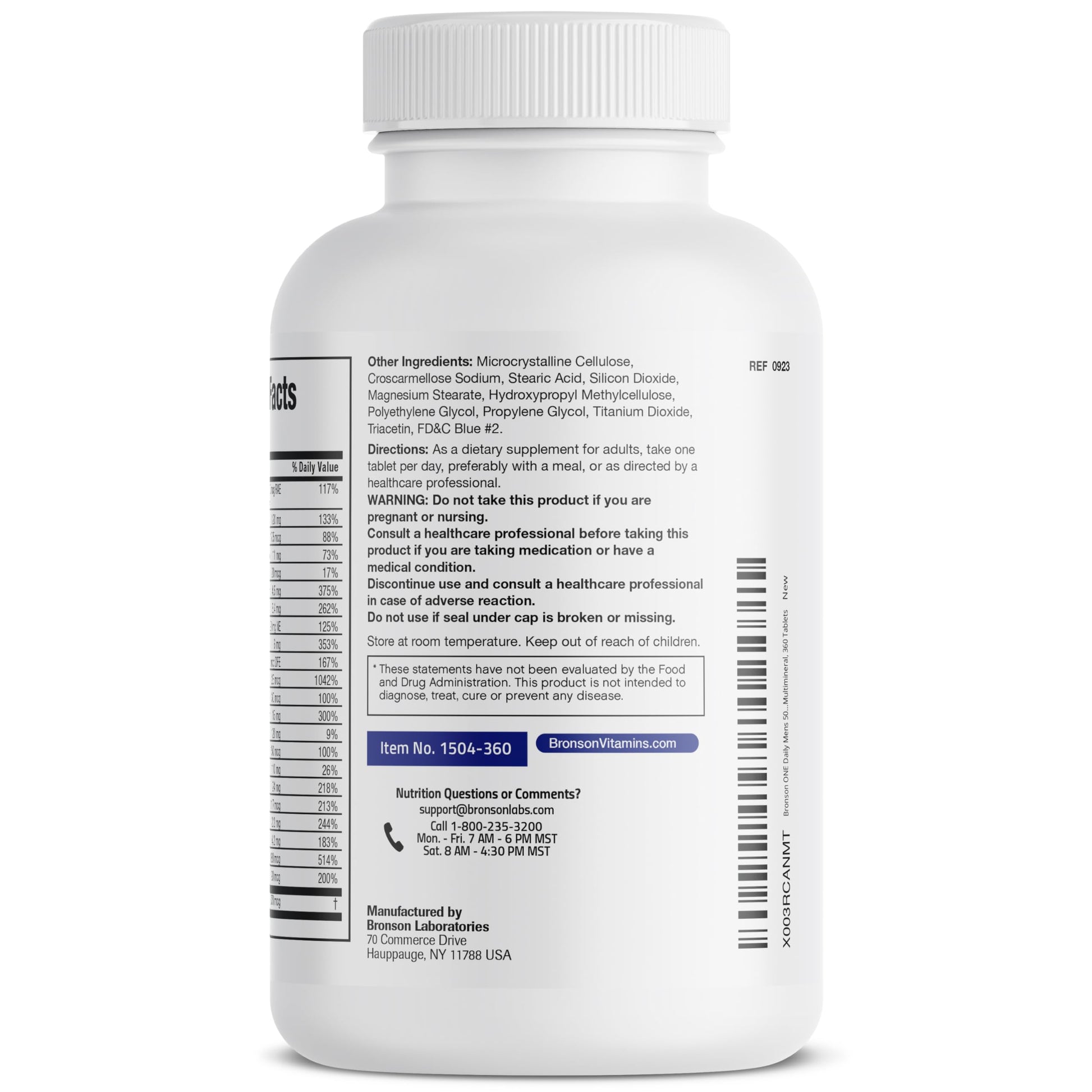 Bronson ONE Daily Mens 50+ Complete Multivitamin Multimineral, 360 Tablets BronsonBuy Supplements Australia