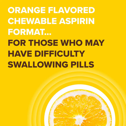 Bayer Aspirin Low Dose 81 mg Chewable Tablets, Pain Reliever, Orange Flavored, 216 Tablets (6 Pack) BayerBuy Supplements Australia