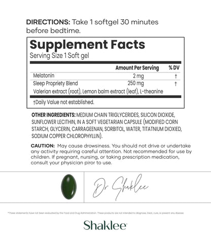 Shaklee - Dream Serene™ Melatonin Sleep Aid - Fall Asleep Faster, Wake Up Refreshed - with Melatonin, Valerian, Lemon Balm, L-Theanine - for Ultimate Beauty Sleep - 30 Softgels ShakleeBuy Supplements Australia