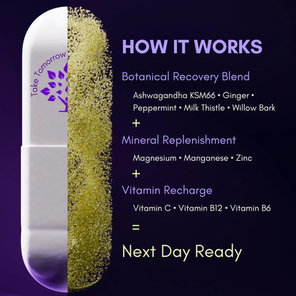 purple tree Next Day – Post-Drink Morning Wellness Supplement for Balance, Restore & Replenishment | Ashwagandha KSM-66, Milk Thistle, Ginger purple treeBuy Supplements Australia