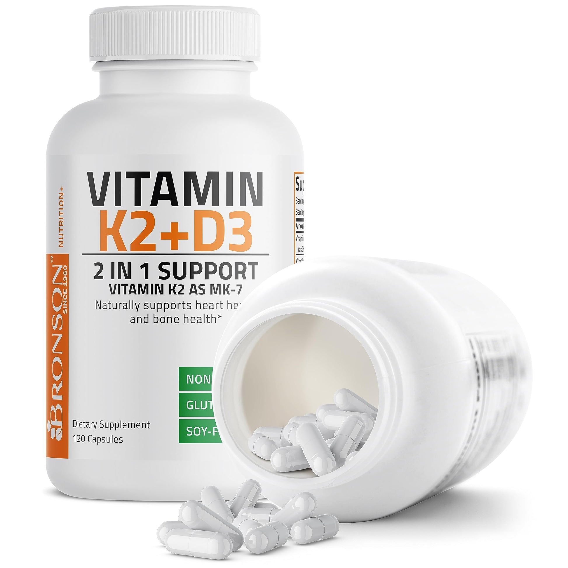 Bronson Vitamin K2 (MK7) with D3 Supplement Non-GMO Formula 5000 IU Vitamin BronsonBuy Supplements Australia