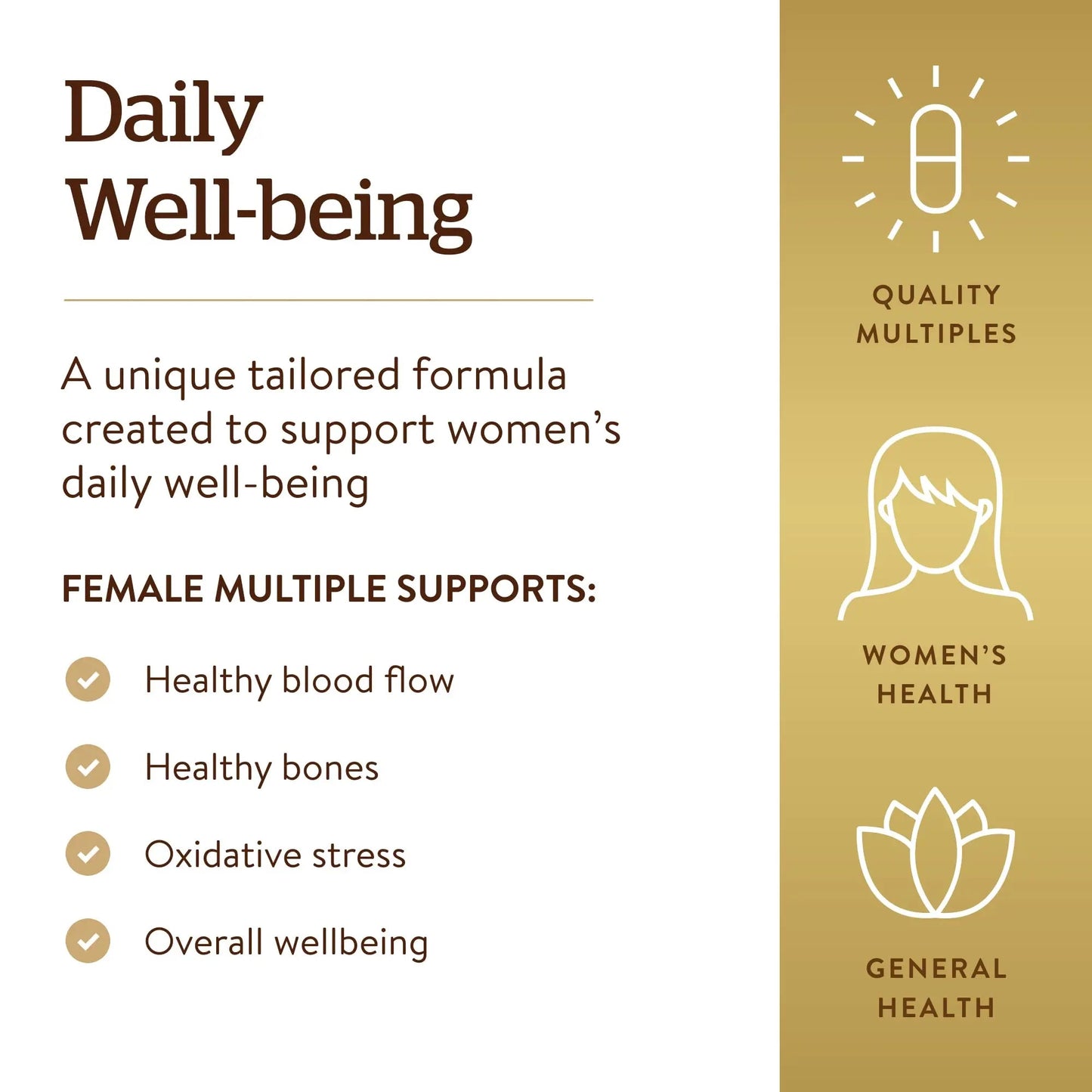 Solgar Female Multiple, 120 Tablets - Multivitamin, Mineral & Herbal Formula for Women - Advanced Phytonutrient SolgarBuy Supplements Australia