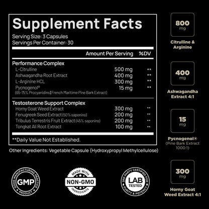 21,800mg Testosterone Booster for Men 8X Strength w. Ashwagandha, Tongkat Ali TERRA ELMNTBuy Supplements Australia