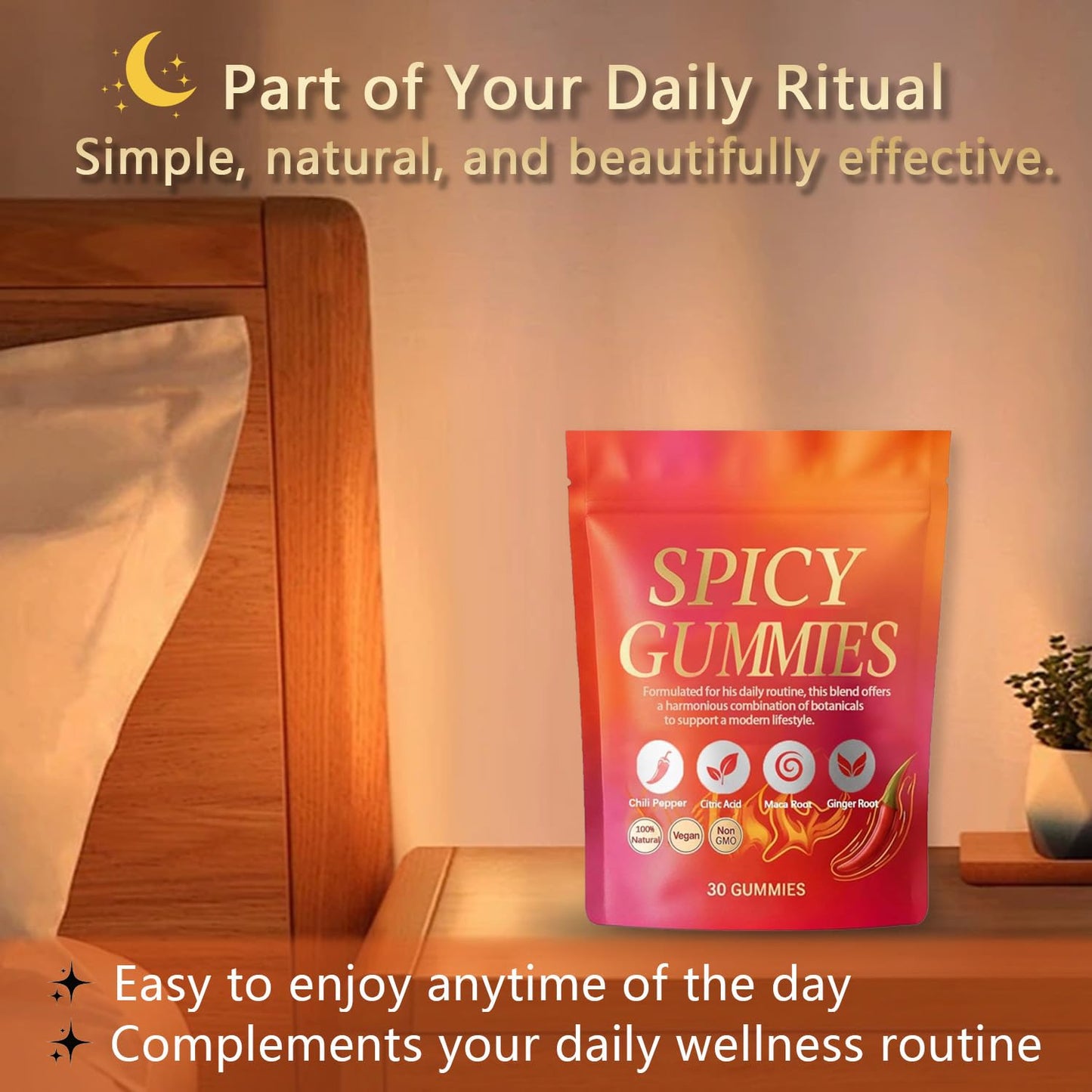 Spicy Square Gummy, Hot Peach Gummies – Natural Chili Flavor, 30 Gummies VoererhBuy Supplements Australia