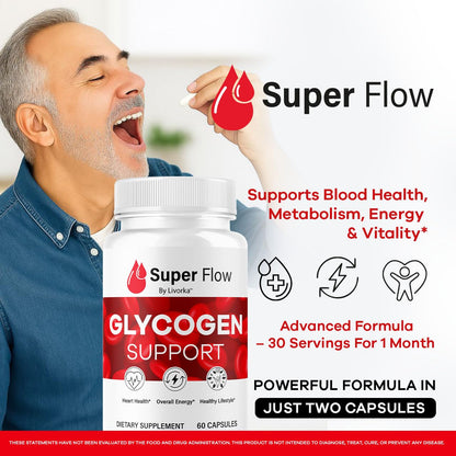 (2 Pack) Super Flow Glycogen Capsules - Official SuperFlow Advanced Glycogen Support Pills - Maximum Strength, Natural Formula Vitamins for Overall Health & Wellness Reviews, 120 Capsules for 2 Months LIVORKABuy Supplements Australia
