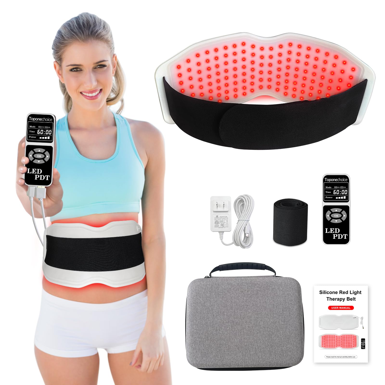 Toponechoice Red Light Therapy Belt, 450pcs 660nm 850nm 940nm, Infrared Light Therapy ToponechoiceBuy Supplements Australia