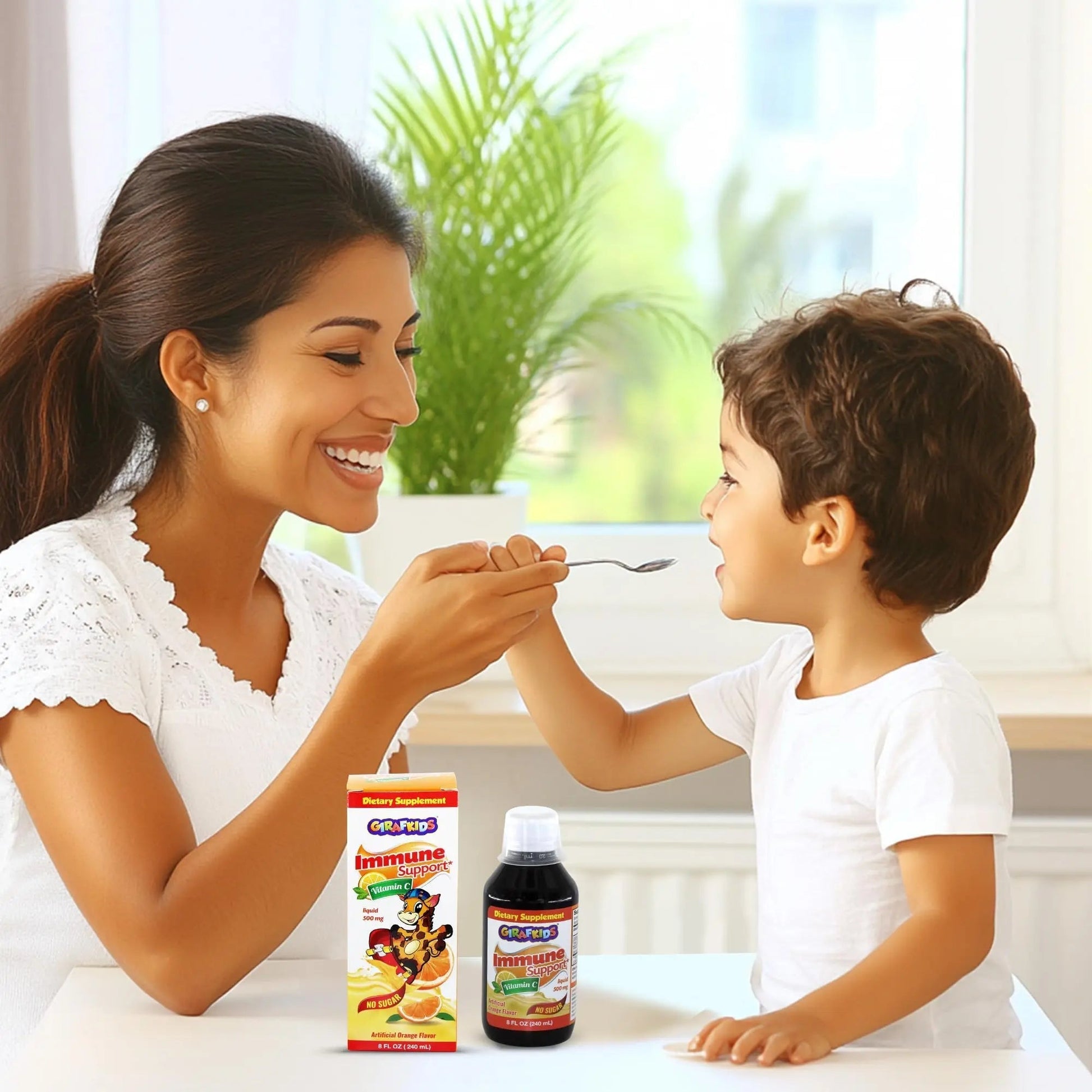 GirafKids Multivitamin Syrup + Liquid Vitamin C Bundle for Kids Ages 4+ | Omega-3, Beta Glucan, Folic Acid & Antioxidant Support | Peach & Orange Flavors PHARMADELBuy Supplements Australia