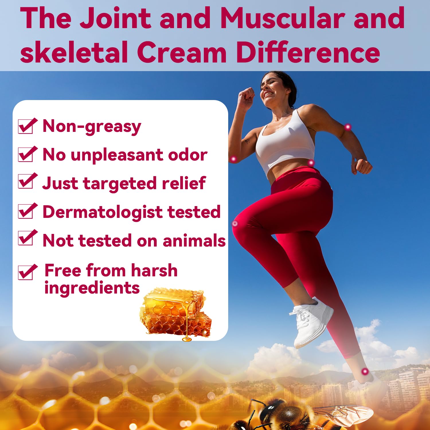 EOIK Bee Venom Muscle Bone Cream, Fast Acting, Relief for Back, Neck, Hand, Feet, Knee, Muscle, Shoulder, Topical, Wrist, Elbow, Hip, Nerve, Plantar, Ankle, Foot Discomfort, Vitamin B6 EOIKBuy Supplements Australia